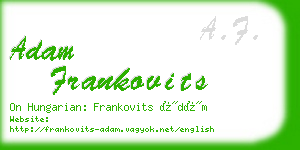 adam frankovits business card